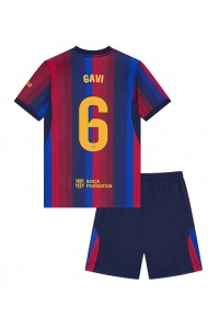 Barcelona Paez Gavi #6 Jalkapallovaatteet Lasten Kotipeliasu 2026-27 Lyhythihainen (+ Lyhyet housut)